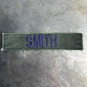SMITH Embroidered Vintage ‘Army Green’ Military Name Tape Patch
